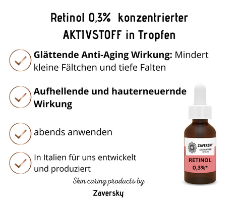 Retinol 0,3% hoch konzentrierter AKTIVSTOFF in Tropfen CareZ bei Apotheke Zaversky