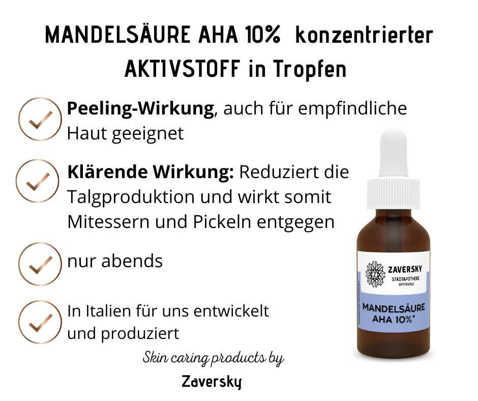 MANDELSÄURE AHA 10% konzentrierter AKTIVSTOFF in Tropfen CareZ bei Apotheke Zaversky