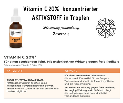 Vitamin C 20% konzentrierter AKTIVSTOFF in Tropfen CareZ bei Apotheke Zaversky