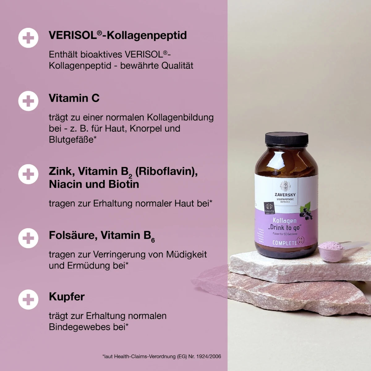 Kollagen "Drink to Go" mit Johannisbeerfruchtpulver - Gratis Produkt (ab €400) bei Apotheke Zaversky