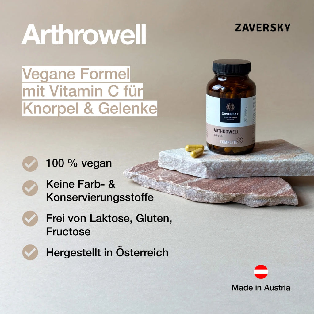 Arthrowell - Vegane Formel mit Vitamin C für Knorpel & Gelenke bei Apotheke Zaversky
