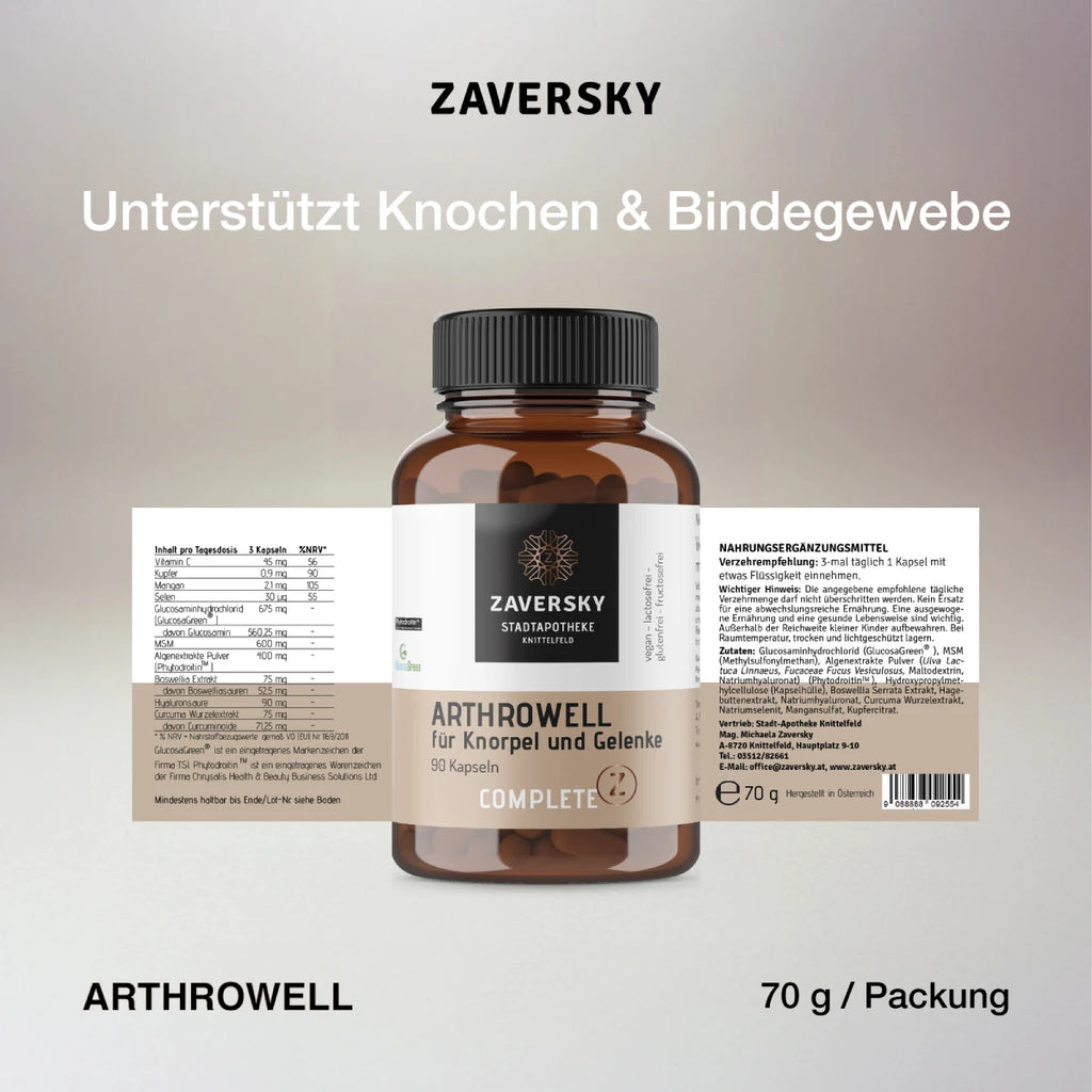 Arthrowell - Vegane Formel mit Vitamin C für Knorpel & Gelenke bei Apotheke Zaversky