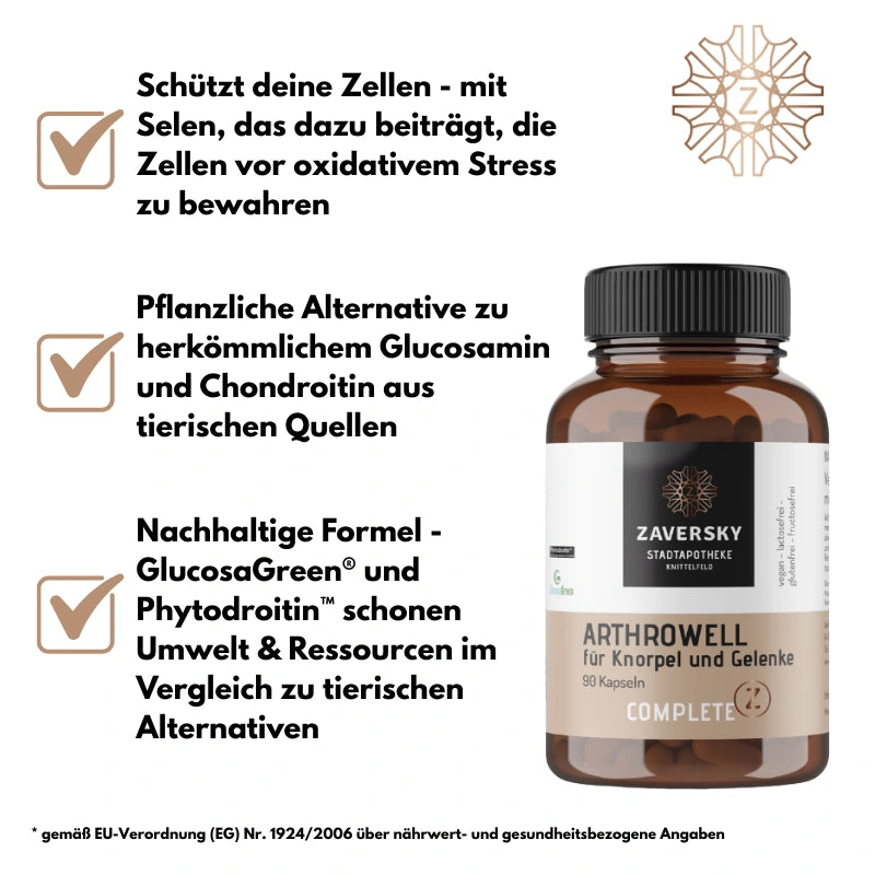 Arthrowell - Vegane Formel mit Vitamin C für Knorpel & Gelenke - Gratis Produkt (ab €400) bei Apotheke Zaversky