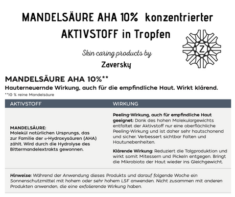 MANDELSÄURE AHA 10% konzentrierter AKTIVSTOFF in Tropfen CareZ bei Apotheke Zaversky